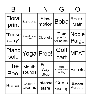 Greener Grass Bingo Card