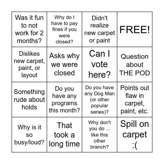 Renovation Bingo! Bingo Card