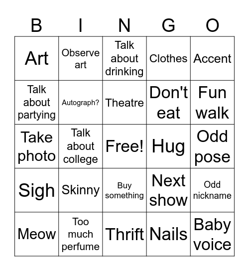 Her Bingo Card