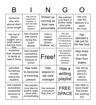 Black Grads Connect! Bingo Card