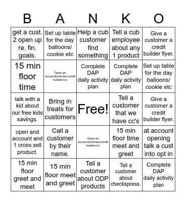 Guaranty Bingo 608 Bingo Card