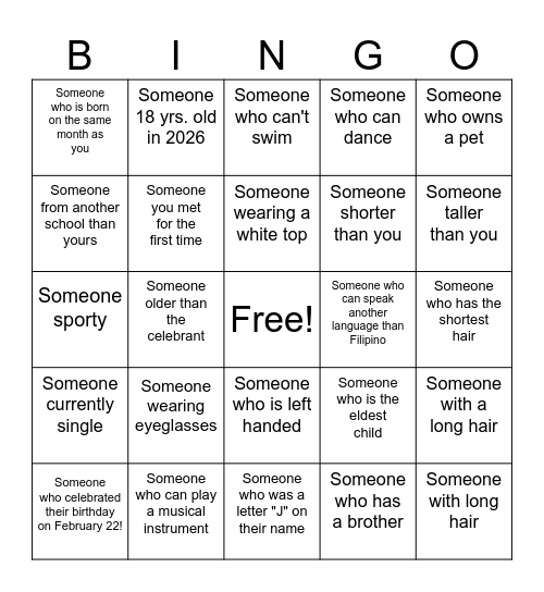 Bingo Card