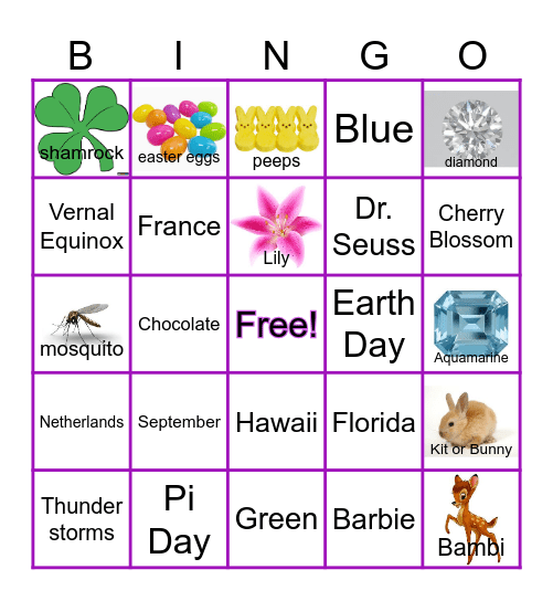 March Bingo Card