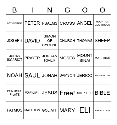 RISE BIBLE Bingo Card