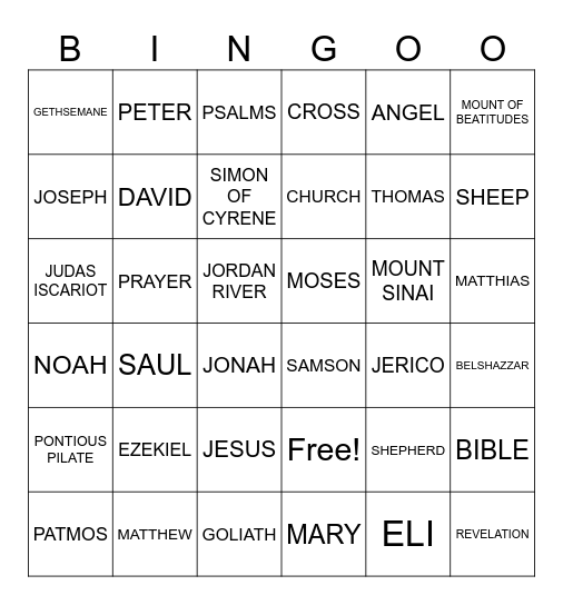 RISE BIBLE Bingo Card