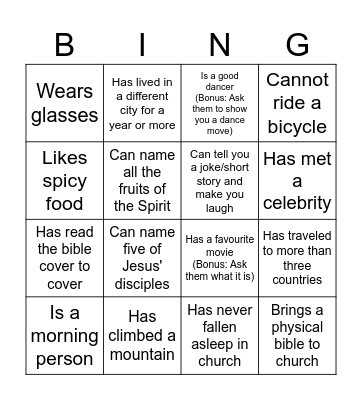 Find someone who..... Bingo Card