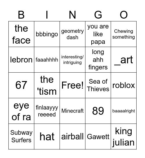 Bingo Card