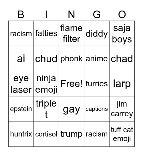 reels Bingo Card