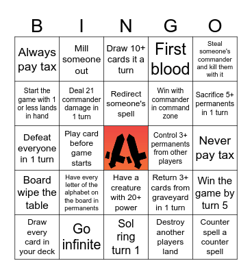 Commander Bingo Card