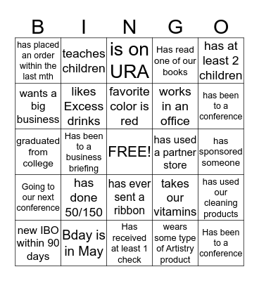 IBO Bingo  Bingo Card