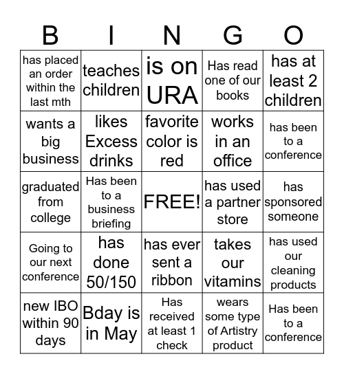 IBO Bingo  Bingo Card