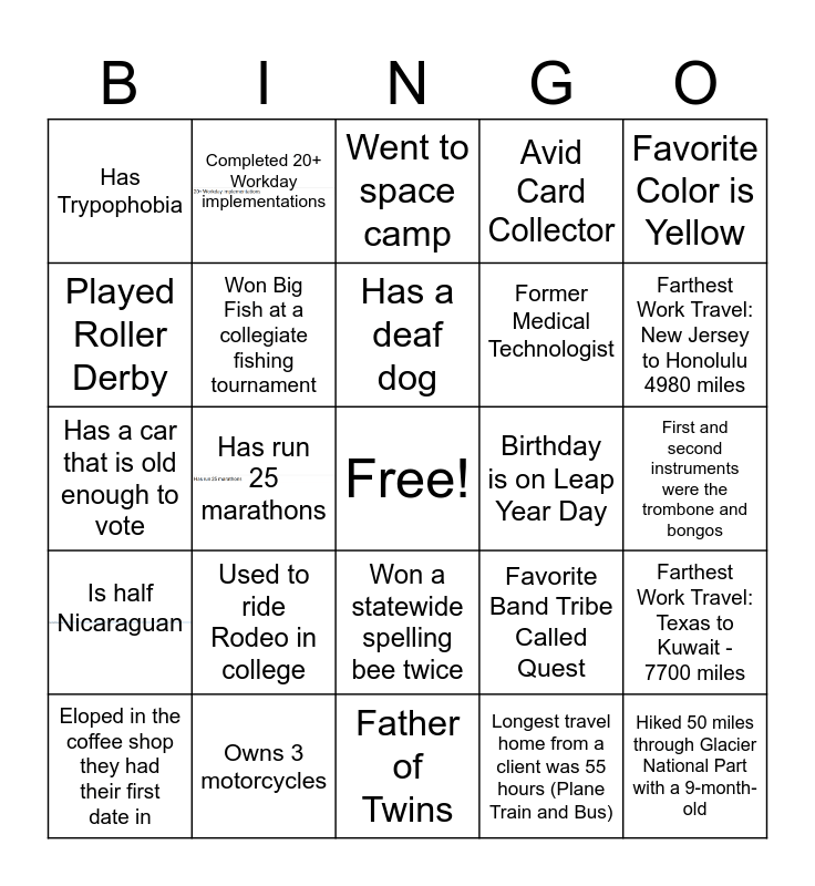 DTT All Hands Bingo Card
