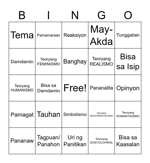 BINGURI PART 2 Bingo Card