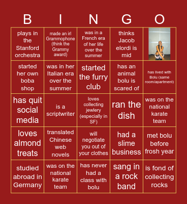 Bolu's Birthday Bingo Card