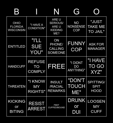Marshie Karen Bingo Card