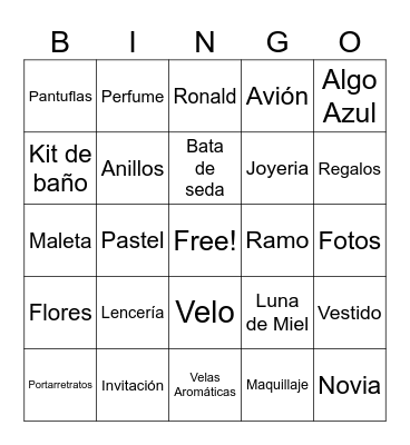 Abigail Bingo Card