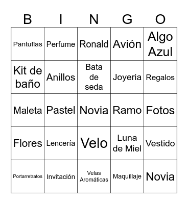 Abigail Bingo Card