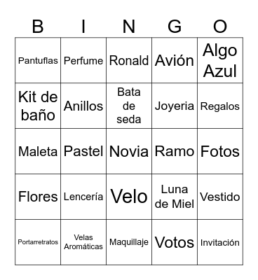 Abigail Bingo Card