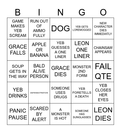 RE9 - YEBINGO Card