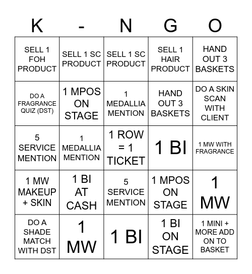 KPI-NGO Bingo Card