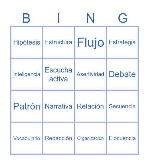 Inteligencias Verbal y Lógica Bingo Card