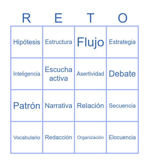 Inteligencias Verbal y Lógica Bingo Card