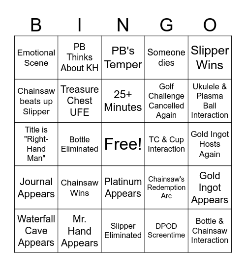PPT2 17 Predictions Bingo Card