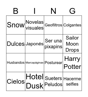 Solo queria ser popu Bingo Card