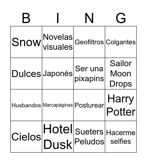 Solo queria ser popu Bingo Card