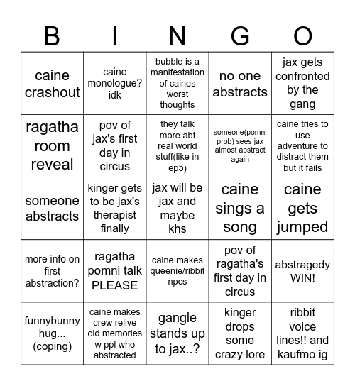 ep8 bingo Card