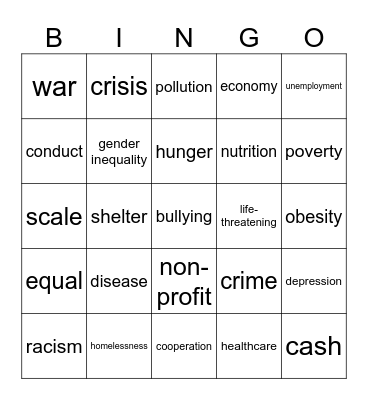 UNIT 6 Bingo Card
