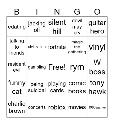 how many interests do you share with lethal Bingo Card