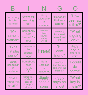 JigglyDad Bingo Card