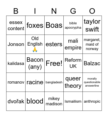 Bingo Card