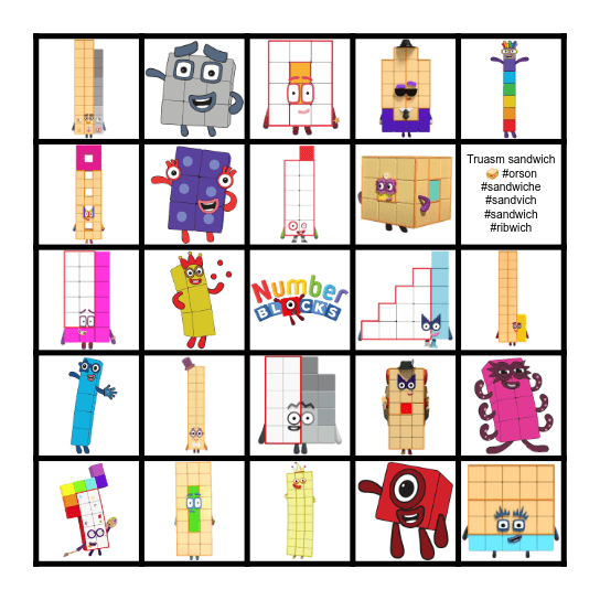 Numberblocks Bingo Card