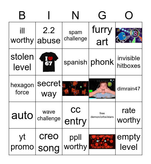 EVW Recent Tab Scavenge Mission Bingo Card