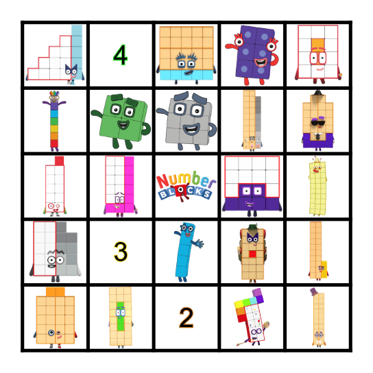 Numberblocks Bingo Card