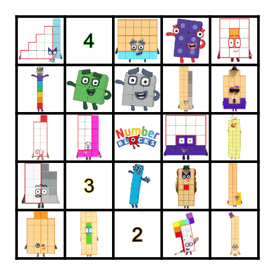 Numberblocks Bingo Card