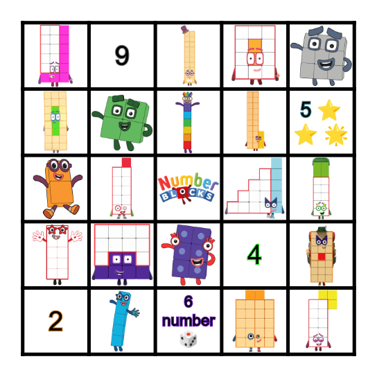 Numberblocks Bingo Card