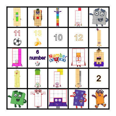 Numberblocks Bingo Card