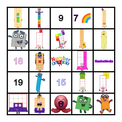 Numberblocks Bingo Card