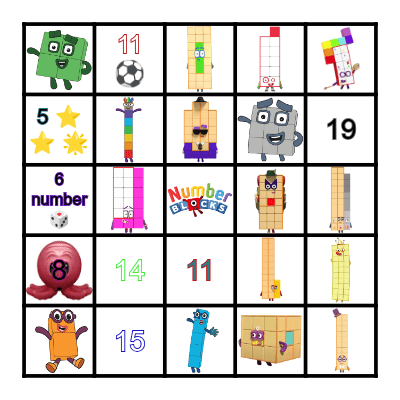 Numberblocks Bingo Card