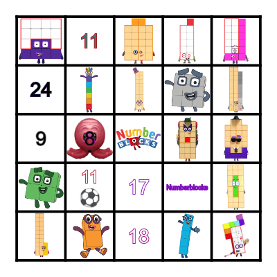 Numberblocks Bingo Card