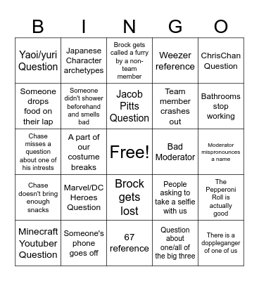 Trash Tourtament 2026 Bingo Card Bingo Card