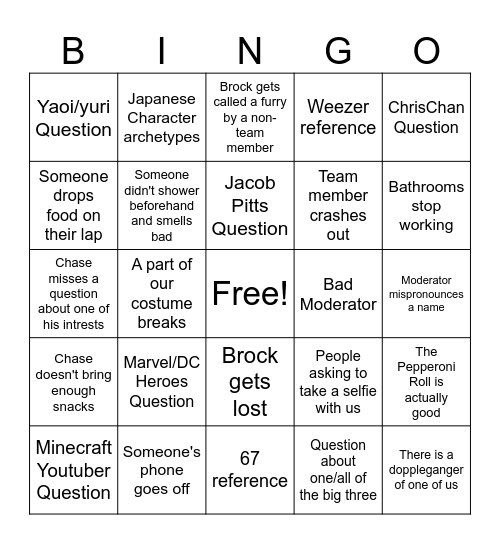 Trash Tourtament 2026 Bingo Card Bingo Card