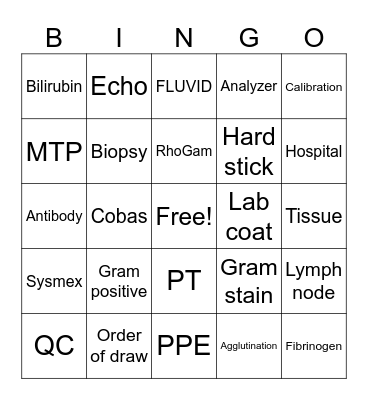 Lab week Bingo Card