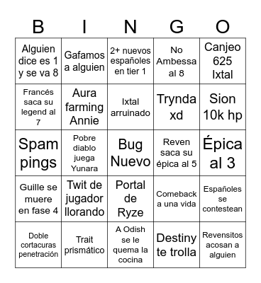 Europeo Bingo Card