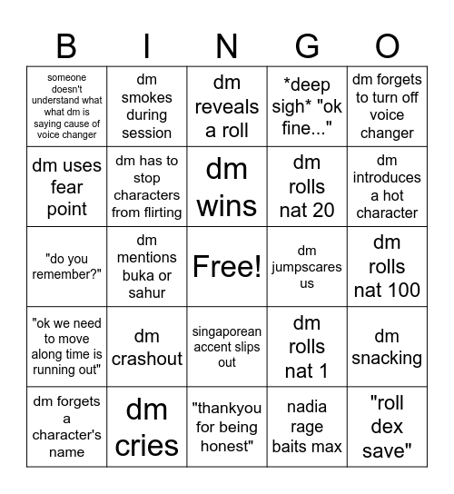 tfn 1 Bingo Card