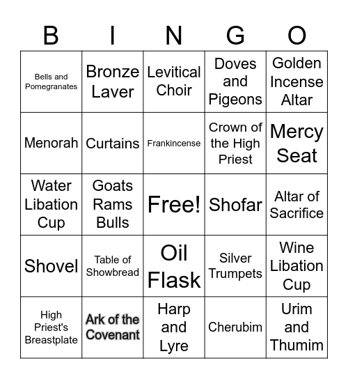 Temple BINGO Card