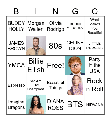 MUSIC! MUSIC! MUSIC! Bingo Card